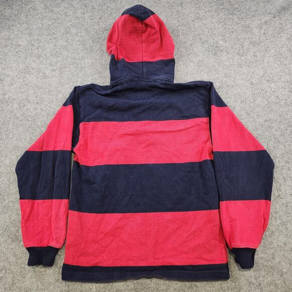 Vintage Halbro Rugby Pullover Hoodie Mens Small US Rugby Stripe Retro Sweatshirt - Picture 10 of 11